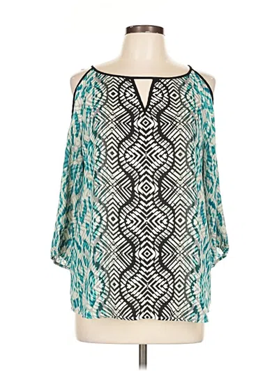 Pre-owned Apt. 9 3/4 Sleeve Blouse In Blue