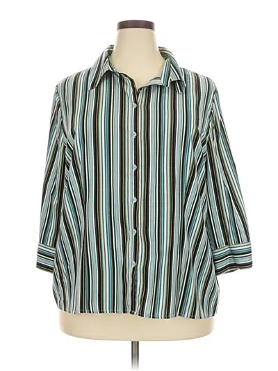Pre-owned Apt. 9 3/4 Sleeve Blouse In Blue
