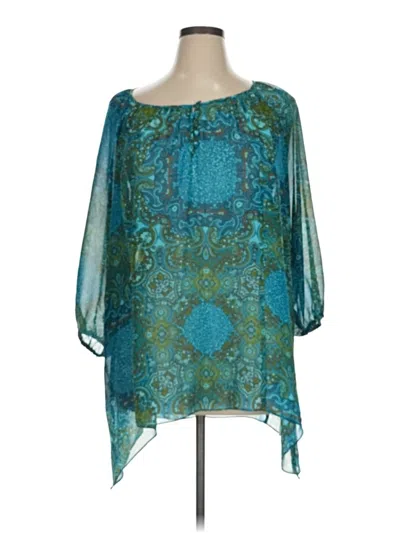 Pre-owned Apt. 9 3/4 Sleeve Blouse In Blue
