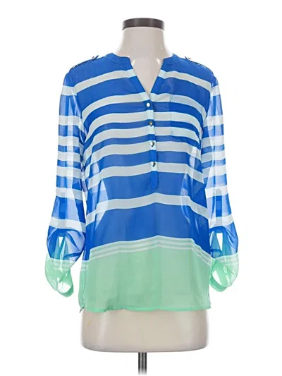 Pre-owned Apt. 9 3/4 Sleeve Blouse In Blue