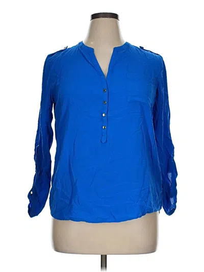 Pre-owned Apt. 9 3/4 Sleeve Blouse In Blue