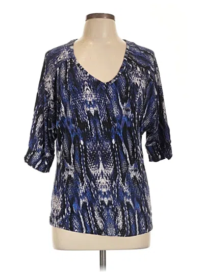 Pre-owned Apt. 9 3/4 Sleeve Blouse In Blue
