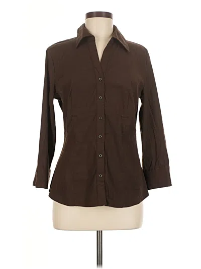 Pre-owned Apt. 9 3/4 Sleeve Blouse In Brown