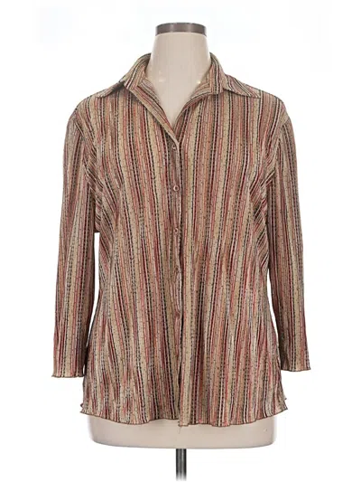 Pre-owned Apt. 9 3/4 Sleeve Blouse In Brown
