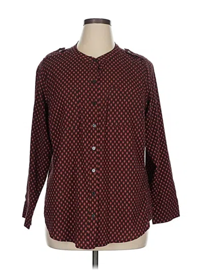 Pre-owned Apt. 9 3/4 Sleeve Blouse In Burgundy