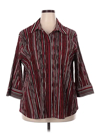 Pre-owned Apt. 9 3/4 Sleeve Blouse In Burgundy