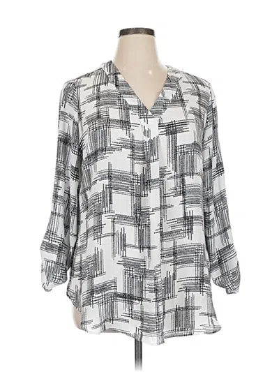Pre-owned Apt. 9 3/4 Sleeve Blouse In Gray