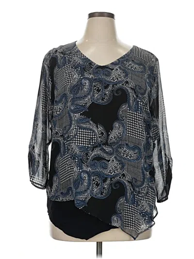 Pre-owned Apt. 9 3/4 Sleeve Blouse In Gray