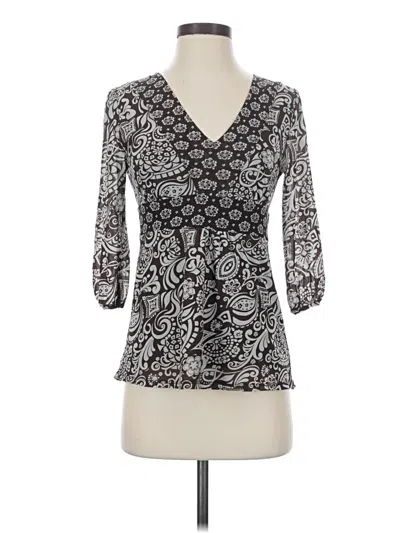 Pre-owned Apt. 9 3/4 Sleeve Blouse In Gray