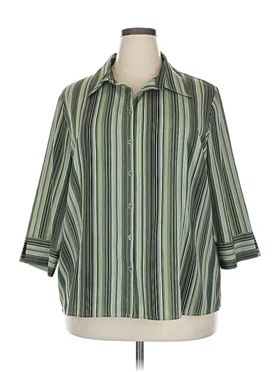Pre-owned Apt. 9 3/4 Sleeve Blouse In Green
