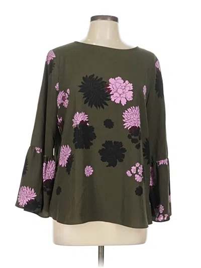 Pre-owned Apt. 9 3/4 Sleeve Blouse In Green