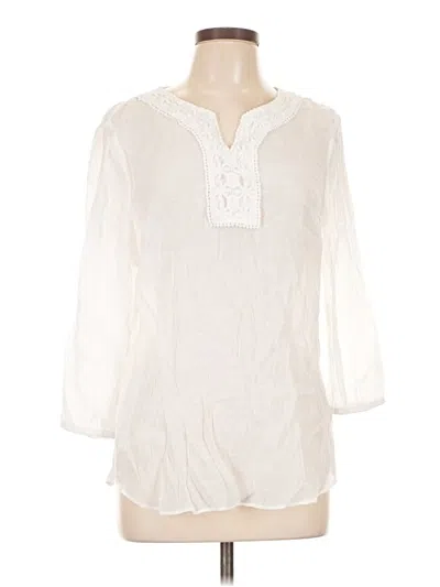 Pre-owned Apt. 9 3/4 Sleeve Blouse In Ivory