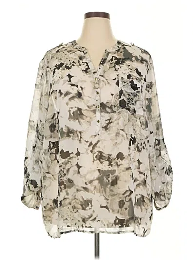 Pre-owned Apt. 9 3/4 Sleeve Blouse In Ivory