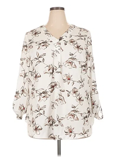 Pre-owned Apt. 9 3/4 Sleeve Blouse In Ivory