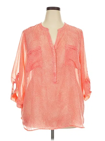 Pre-owned Apt. 9 3/4 Sleeve Blouse In Orange