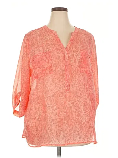 Pre-owned Apt. 9 3/4 Sleeve Blouse In Orange