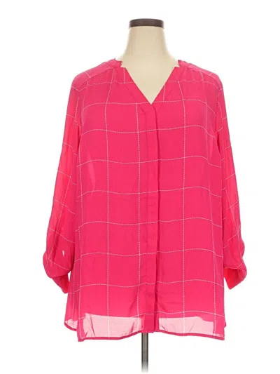 Pre-owned Apt. 9 3/4 Sleeve Blouse In Pink