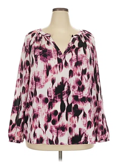 Pre-owned Apt. 9 3/4 Sleeve Blouse In Pink