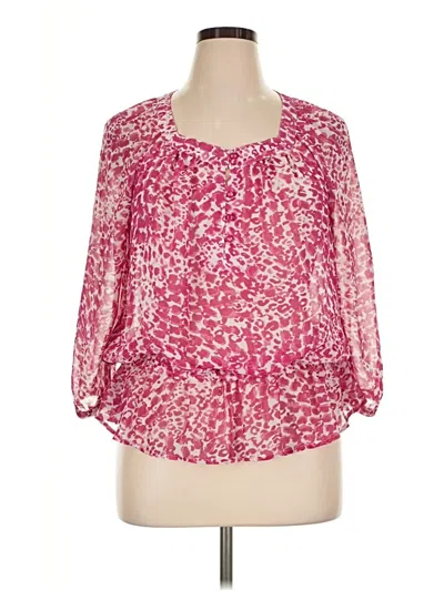 Pre-owned Apt. 9 3/4 Sleeve Blouse In Pink