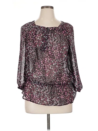 Pre-owned Apt. 9 3/4 Sleeve Blouse In Purple