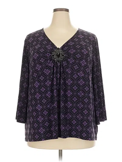 Pre-owned Apt. 9 3/4 Sleeve Blouse In Purple