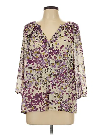 Pre-owned Apt. 9 3/4 Sleeve Blouse In Purple