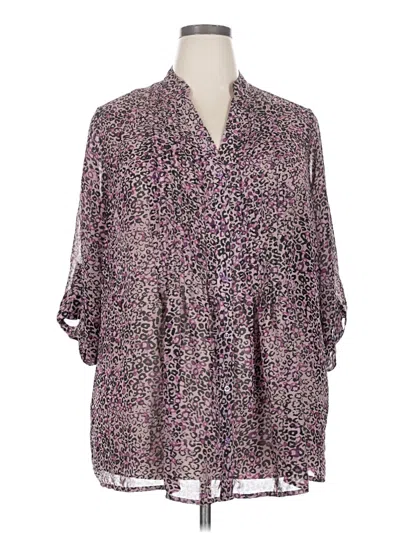 Pre-owned Apt. 9 3/4 Sleeve Blouse In Purple