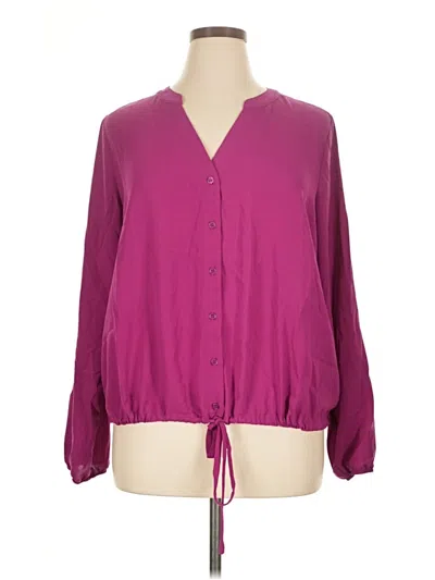 Pre-owned Apt. 9 3/4 Sleeve Blouse In Purple