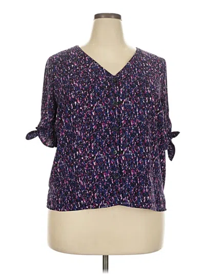 Pre-owned Apt. 9 3/4 Sleeve Blouse In Purple
