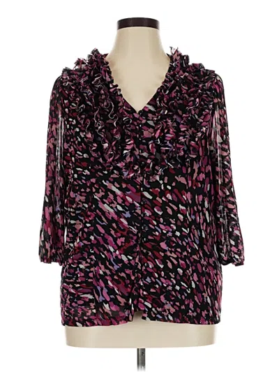 Pre-owned Apt. 9 3/4 Sleeve Blouse In Purple