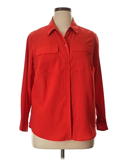 Pre-owned Apt. 9 3/4 Sleeve Blouse In Red