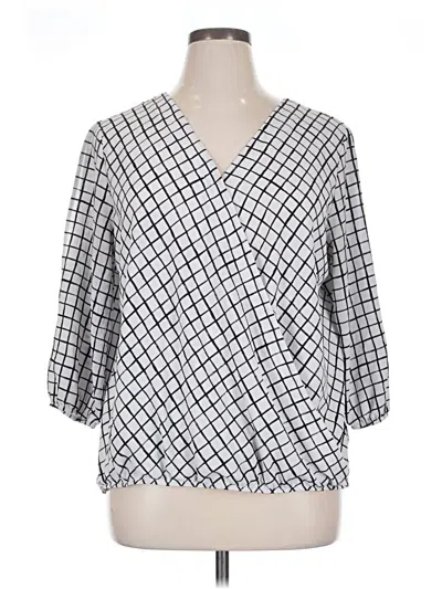 Pre-owned Apt. 9 3/4 Sleeve Blouse In Silver