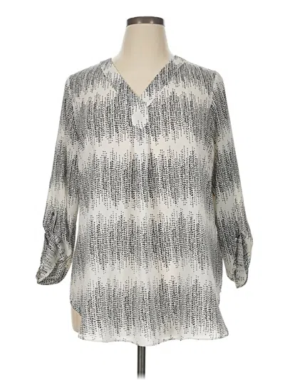 Pre-owned Apt. 9 3/4 Sleeve Blouse In Silver