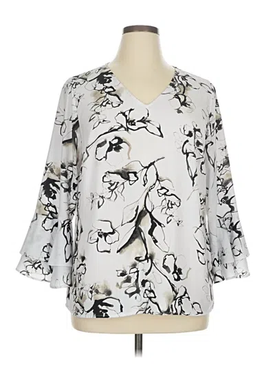 Pre-owned Apt. 9 3/4 Sleeve Blouse In Silver