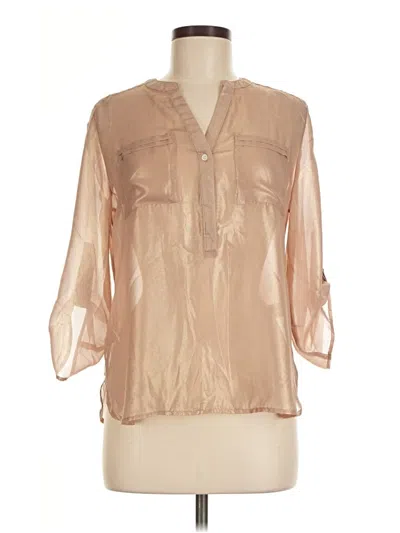 Pre-owned Apt. 9 3/4 Sleeve Blouse In Tan
