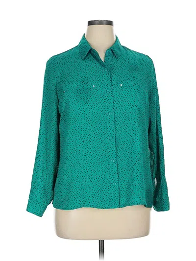 Pre-owned Apt. 9 3/4 Sleeve Blouse In Teal