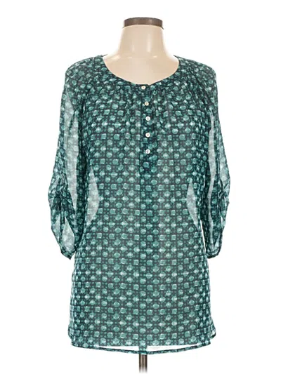 Pre-owned Apt. 9 3/4 Sleeve Blouse In Teal