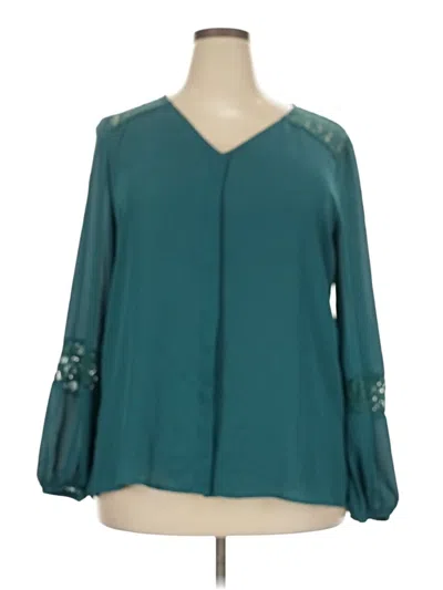 Pre-owned Apt. 9 3/4 Sleeve Blouse In Teal