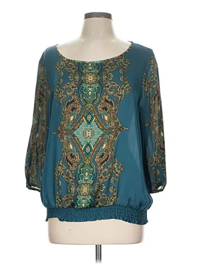 Pre-owned Apt. 9 3/4 Sleeve Blouse In Teal