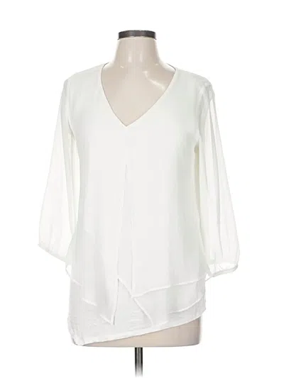 Pre-owned Apt. 9 3/4 Sleeve Blouse In White