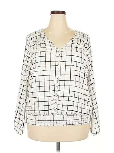 Pre-owned Apt. 9 3/4 Sleeve Blouse In White