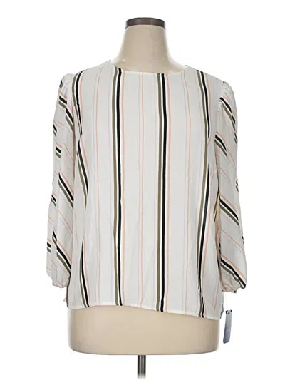 Pre-owned Apt. 9 3/4 Sleeve Blouse In White