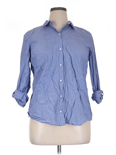 Pre-owned Apt. 9 3/4 Sleeve Button Down Shirt In Blue