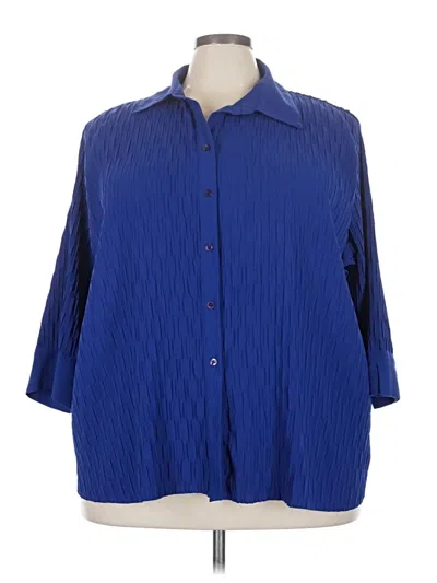Pre-owned Apt. 9 3/4 Sleeve Button Down Shirt In Blue