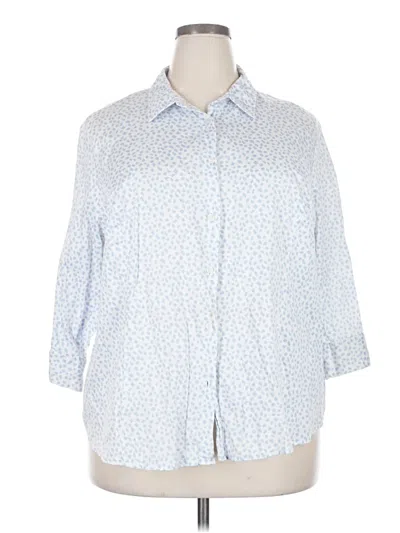 Pre-owned Apt. 9 3/4 Sleeve Button Down Shirt In Blue