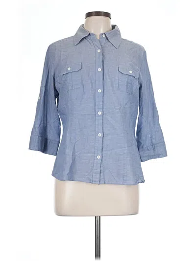Pre-owned Apt. 9 3/4 Sleeve Button Down Shirt In Blue