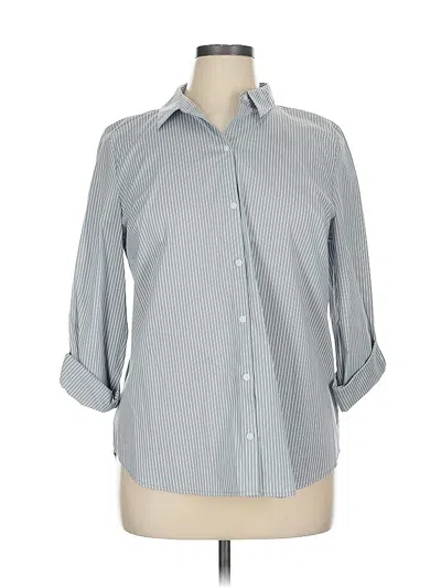Pre-owned Apt. 9 3/4 Sleeve Button Down Shirt In Gray