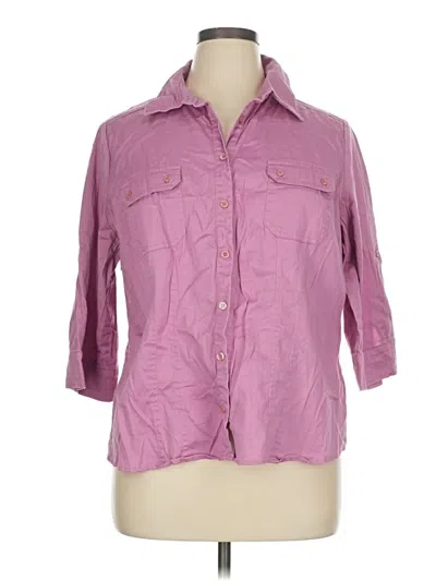 Pre-owned Apt. 9 3/4 Sleeve Button Down Shirt In Purple