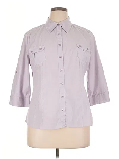 Pre-owned Apt. 9 3/4 Sleeve Button Down Shirt In Purple