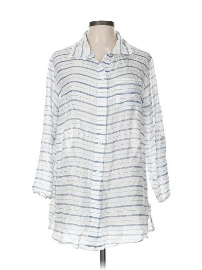 Pre-owned Apt. 9 3/4 Sleeve Button Down Shirt In White